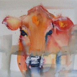 Cow. Watercolour. Private collection.
