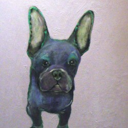 Magic dog. Acrylic on deep box canvas. 8 X 22 inches. <a href="https://fiknox.com//contact/" target="_self">For sale - £75</a>