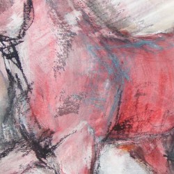 Parts of the whole. Racehorse study. Mixed media on paper.