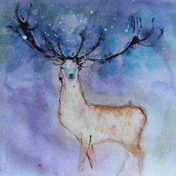 Don't shoot him, he is carrying the stars. Ink and wash on paper. Private collection.
