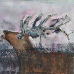 King of the forest. Mixed media on paper. Consigned to <a href="http://www.miltonart.com/" target="_blank">Milton Art Gallery, Crathes</a>.