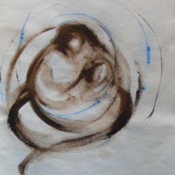 Mother earth 1. Oil on paper. Private collection.
