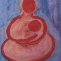 Mother earth 3. Mixed media on paper. <a href="https://fiknox.com//contact/" target="_self">For sale</a>.