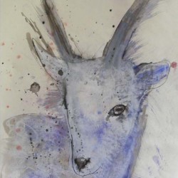 Goat. Mixed media on paper. <a href="https://fiknox.com//contact/" target="_self">For sale - £50</a>