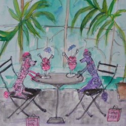 At the Palais des Glaces. Ink and wash. Private collection.