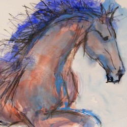 Spirit of Seb. Mixed media on paper. Private collection.