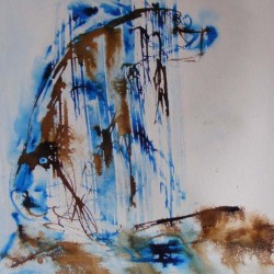 Waiting for Jodie. Ink and wash. Private collection.